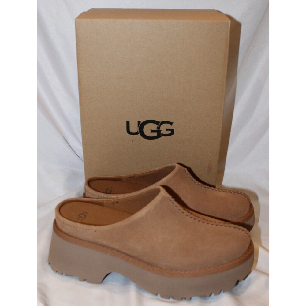 UGG Women's New Heights Clog‎ Chestnut Suede Shoes